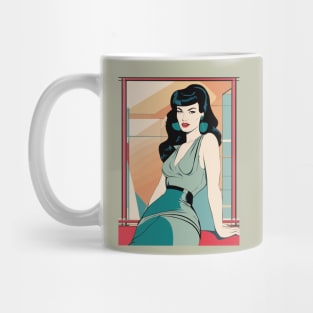 Glamour Seat Bettie Page Retro Art Deco Mug